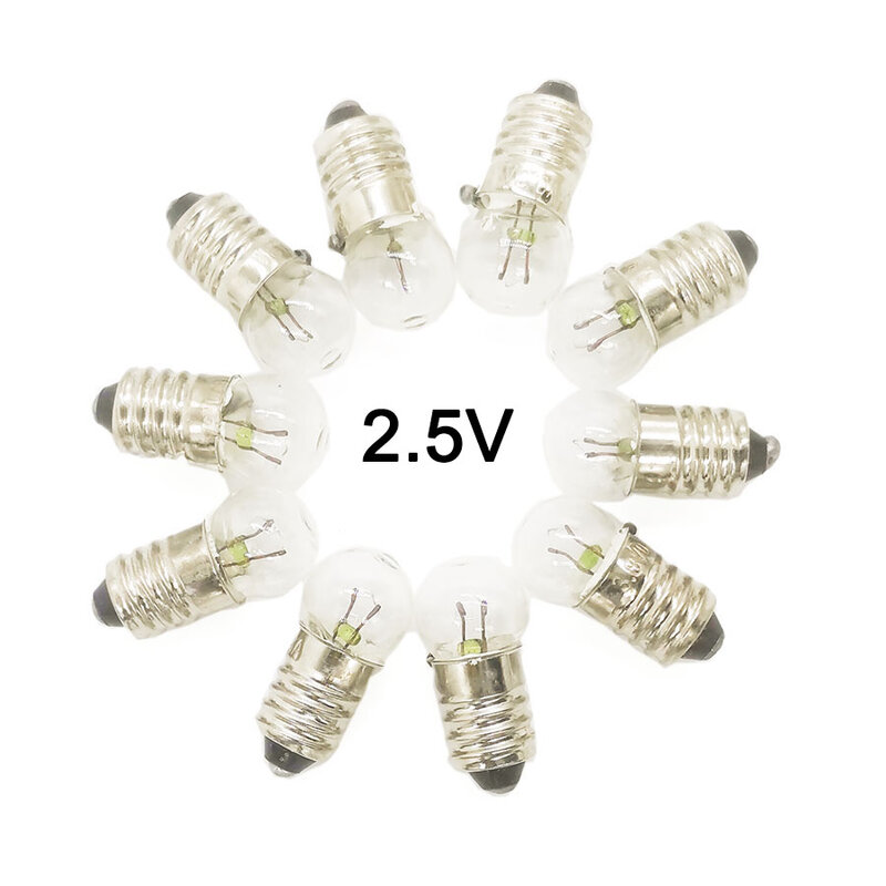 Bombillas incandescentes pequeñas, cuentas de luz, muestra de 0.3A, 1,5 V, 2,5 V, 3,8 V, 5,2 V, 6,2 V, 0.5A, 10 unidades