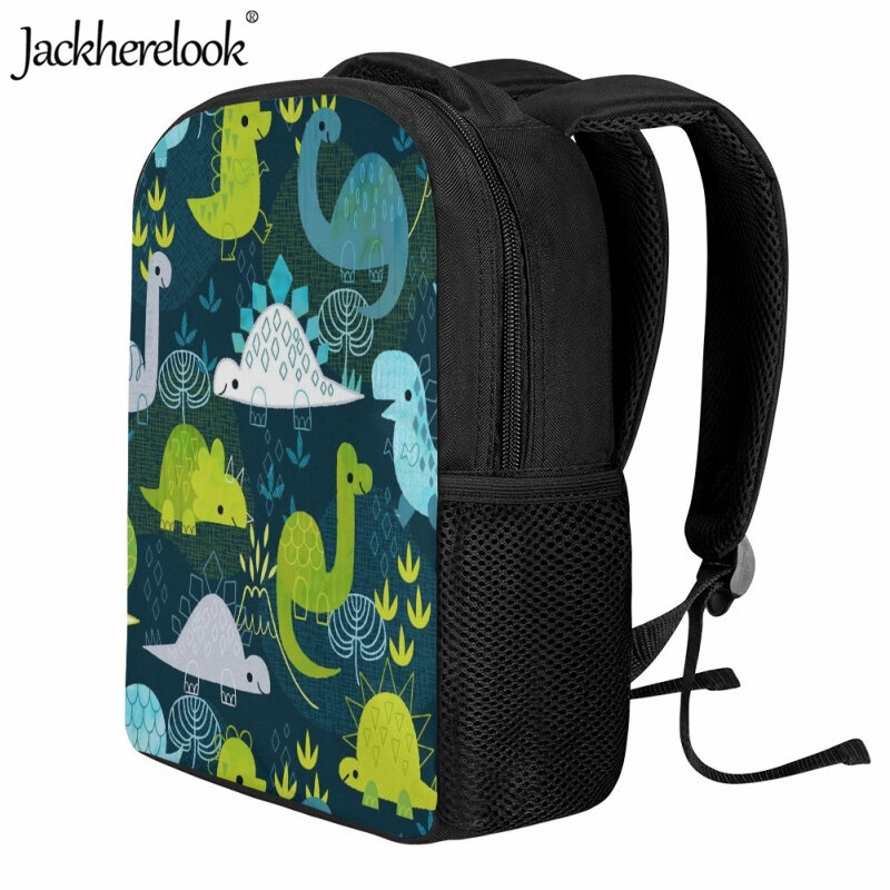 Jackherelook-mochila escolar para niños y niñas, mochila de viaje con estampado de dinosaurio y dibujos animados, a la moda