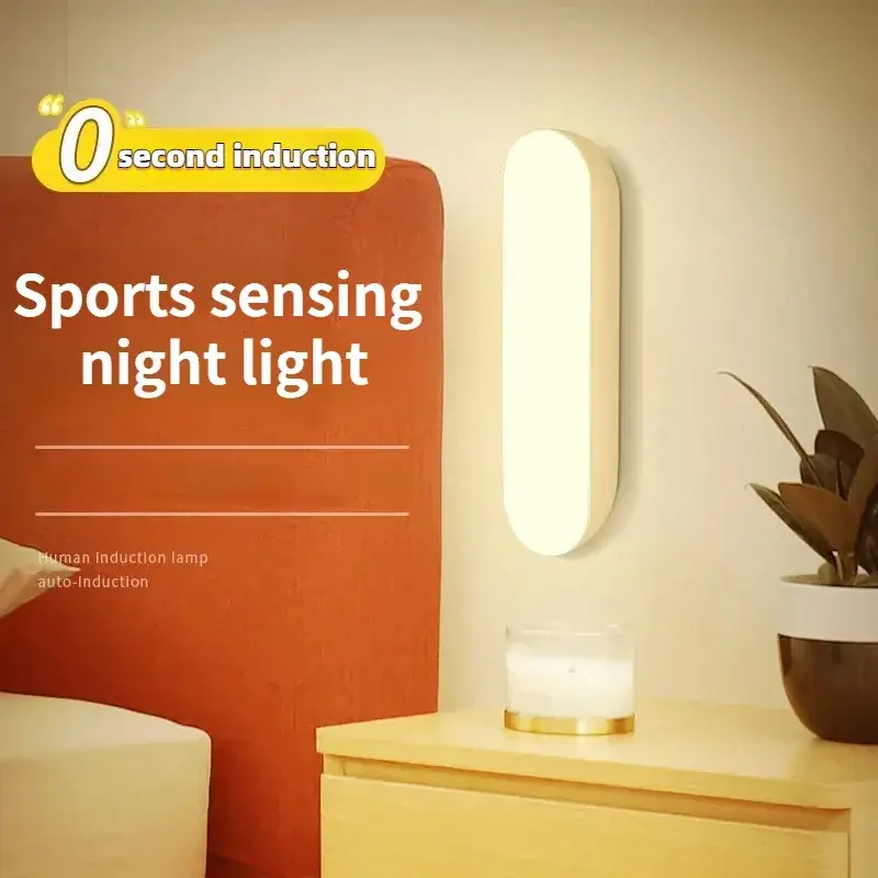 Lampu malam LED Sensor gerak PIR untuk lampu malam anak-anak untuk pencahayaan dapur rumah kamar tidur kabinet lemari pakaian tangga