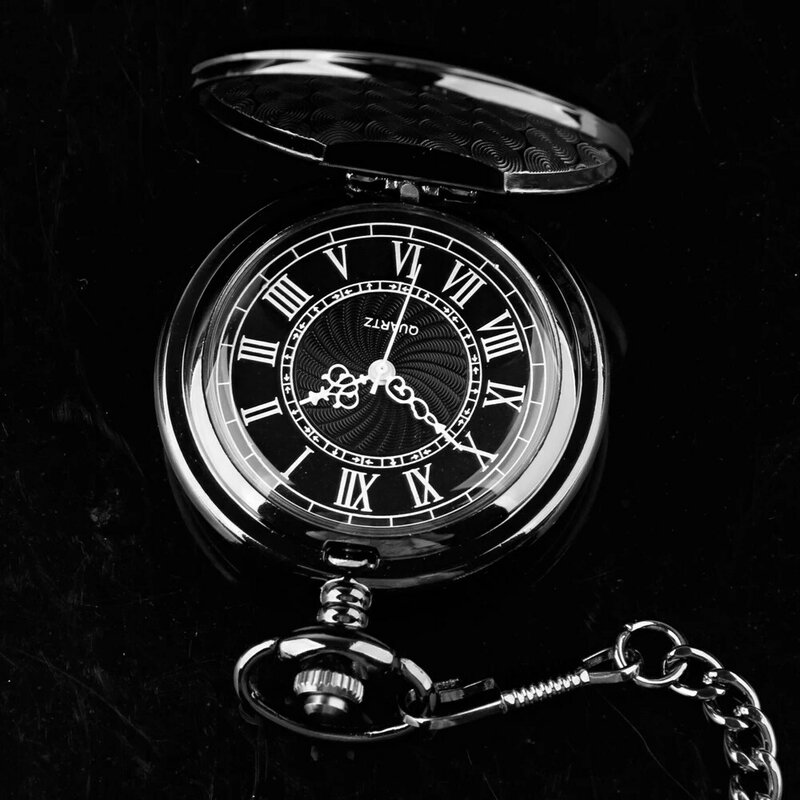 Роскошные классические черные кварцевые карманные часы для мужчин унисекс высокое качество винтажные карманные часы на цепочке изысканный подарок мужские часы