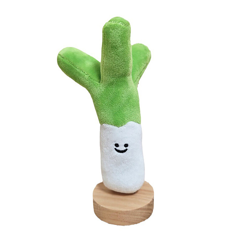 Kartun Scallion bawang putih liontin sayuran hijau bawang mainan mewah lembut boneka gantungan kunci ransel tas mobil gantungan kunci hadiah anak-anak