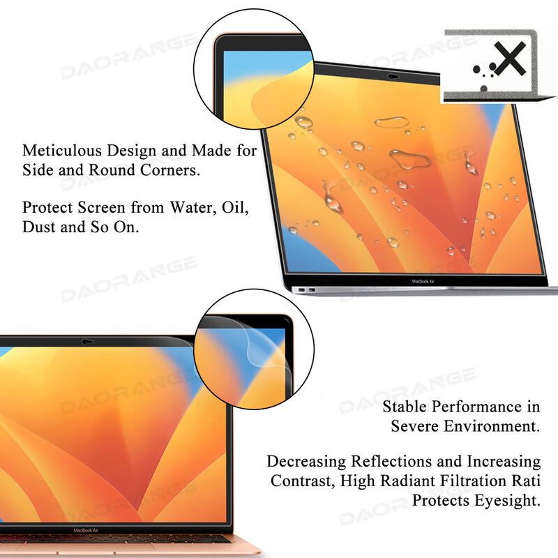 Protetor de tela para MacBook, HD Soft Film, Touch Bar Max Cover, Guarda Acessórios, Air 13 em, M1, M2 Pro, 11 em, 13 em, 14 em, 15 em, 16 em
