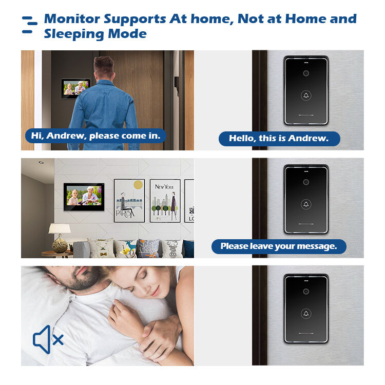 Visiophone avec écran d'horloge Unique, 3 styles, Menu, visiophone, interphone IP bidirectionnel pour la maison, système de contrôle d'accès en Face à Face