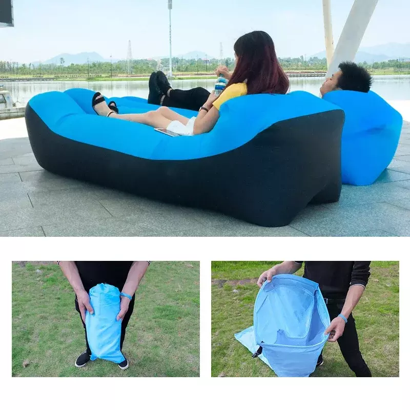 Sofá-cama inflável do ar, rápido infalível, saco preguiçoso, sofá da praia, produtos ao ar livre, boa qualidade, 240x70cm