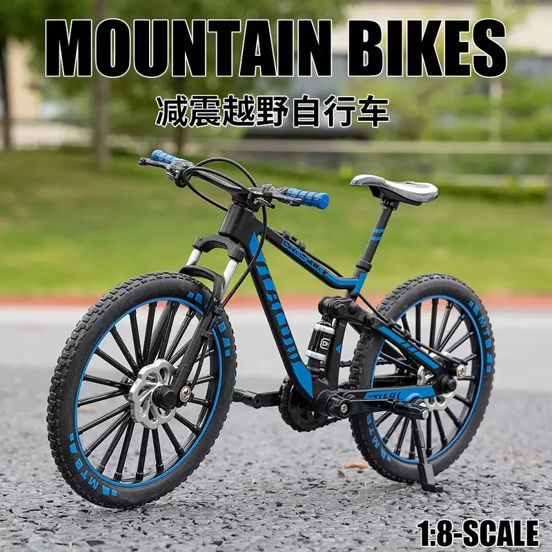 Mini modèle de vélo tout-terrain en alliage, 1:8, modèles de vélo de montagne, haute simulation, ornements, collection, jouets cadeaux
