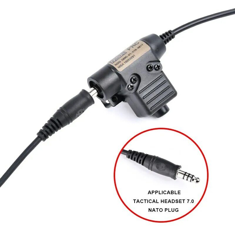 WADSN U94 PTT Taktis untuk RAC TMC 7.0 Asli Aksesoris Headset Militer Colokan Kabel untuk Radio Baofeng Motorola Kenwood