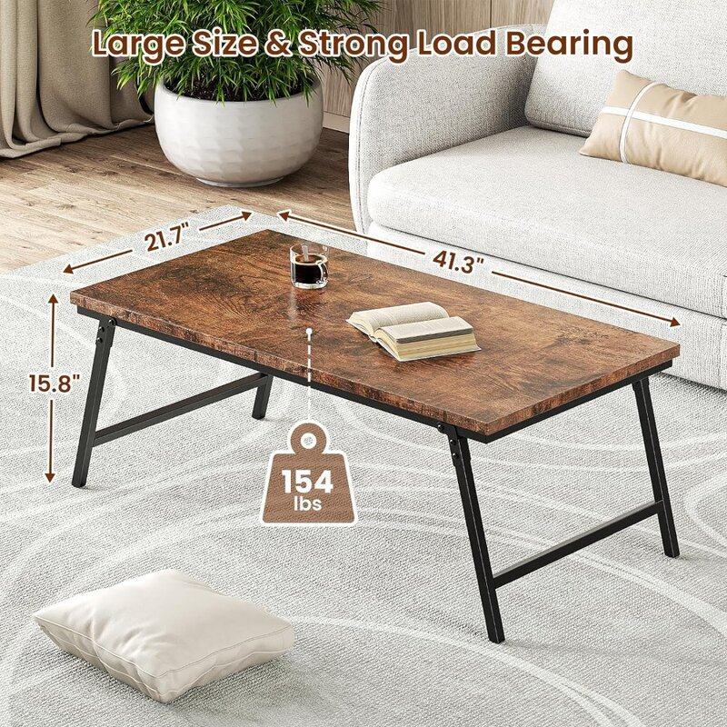 ALLSTAND 접이식 커피 테이블, 바닥에 앉는 바닥 테이블 책상, 거실, 가정, 사무실용 낮은 커피 테이블