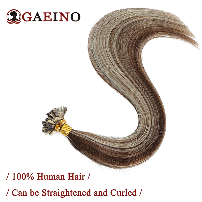 Предварительно скрепленные волосы для наращивания с V-образным кончиком, человеческие волосы, прямые накладные волосы для ногтей, кератиновые капсульные человеческие волосы для наращивания, 1 г/шт.
