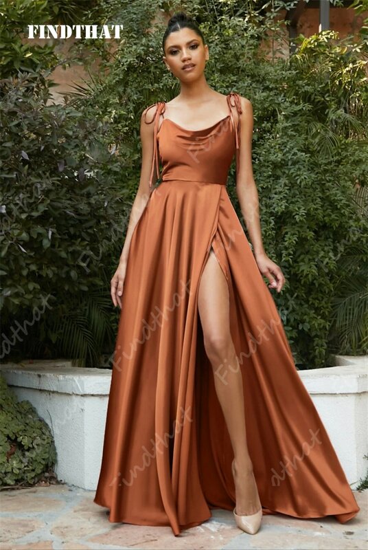Findthat Fuchsia Bridesmaid Dress Long Spaghetti-Straps vestido feminino High Slit Sexy Evening Gowns Wedding Guest Dress Custom