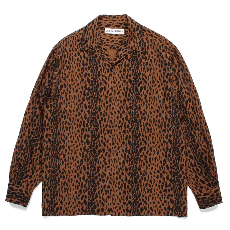 Женская винтажная рубашка с длинным рукавом и леопардовым принтом