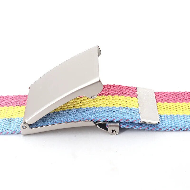 Cinturón táctico militar a rayas de arcoíris, 3,8 cm, diseño de marca de lujo Unisex, cinturón delgado de alta calidad, accesorios para Jeans casuales de moda