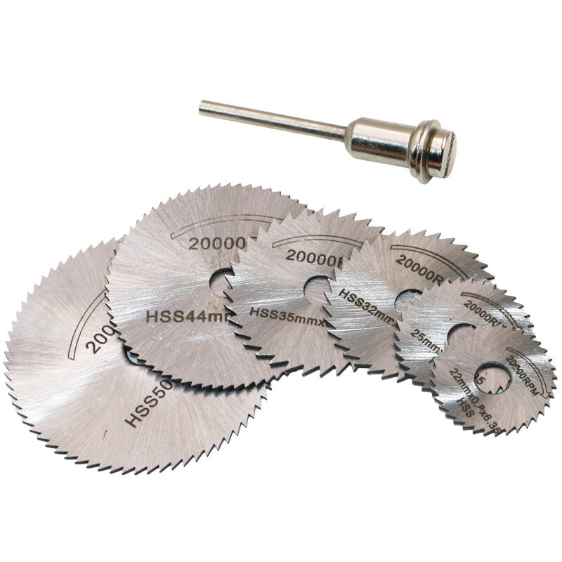 New Portable Rotary Tool Circular Saw Blades Cutting Discs Mandrel For Dremel Cutoff QST7pcs