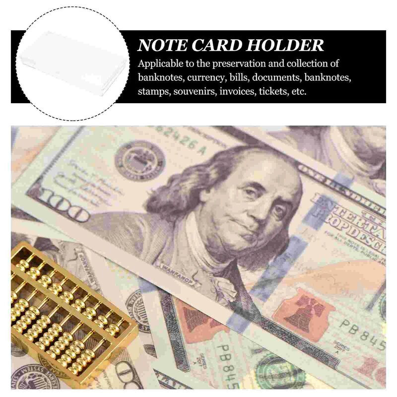 Plastic Clear Money Holder Doll-Ar Bills Holder Storage Case Plastic Case Paper Money Protective Case Plastic Stamp