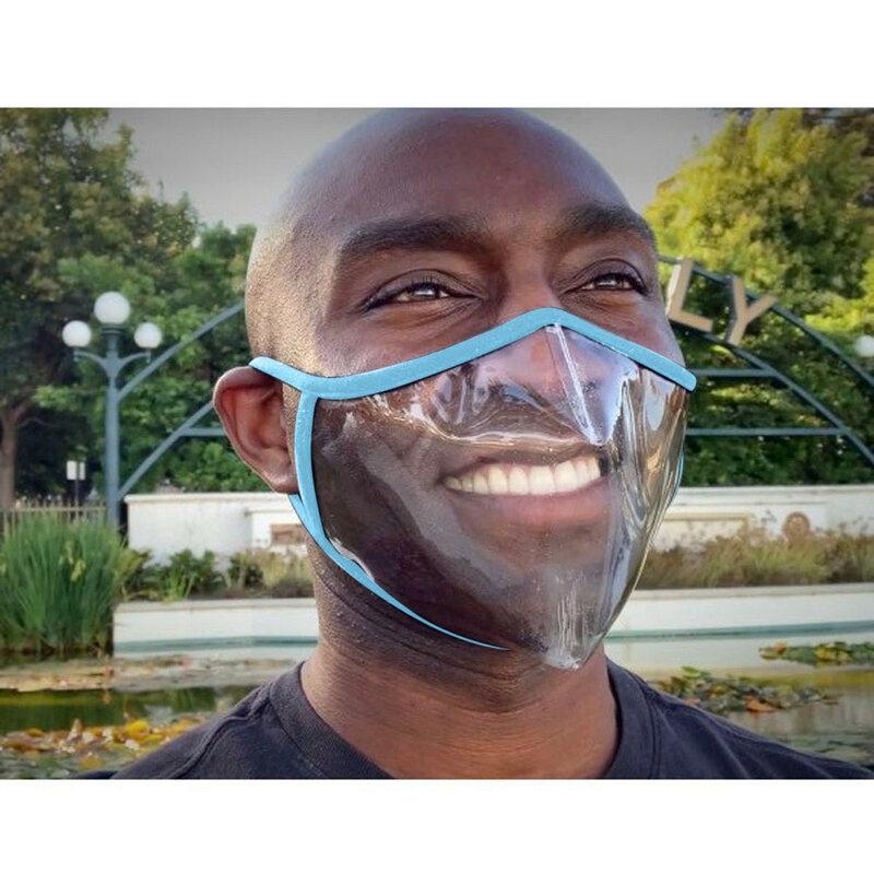Modna przezroczysta maska dla dorosłych z przezroczystym okienkiem i widocznym wyrazem dla osób niesłyszących i niedosłyszących Wodoodporna wygodna maska