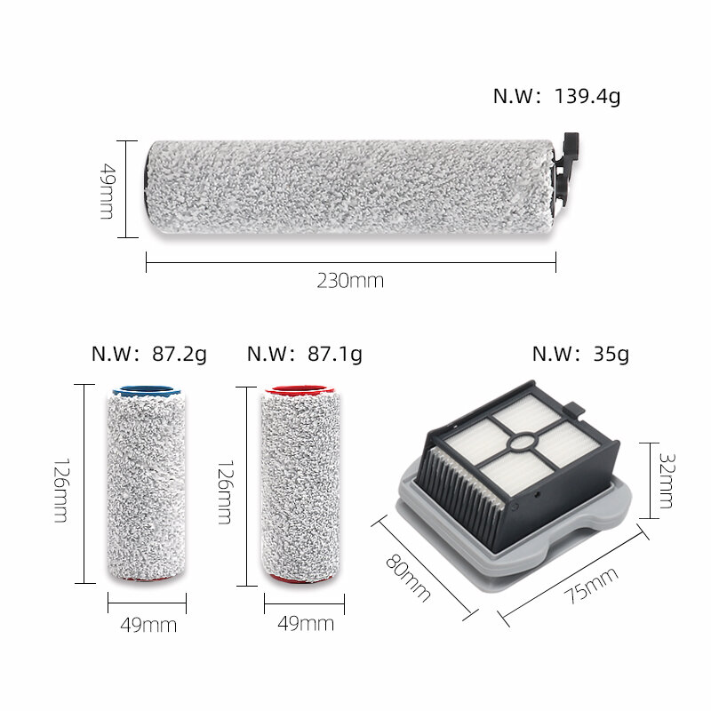 Für Roborock Dyad U10 Drahtlose Boden Wäscher Staubsauger Teile Abnehmbare Roller Pinsel HEPA-Filter Zubehör