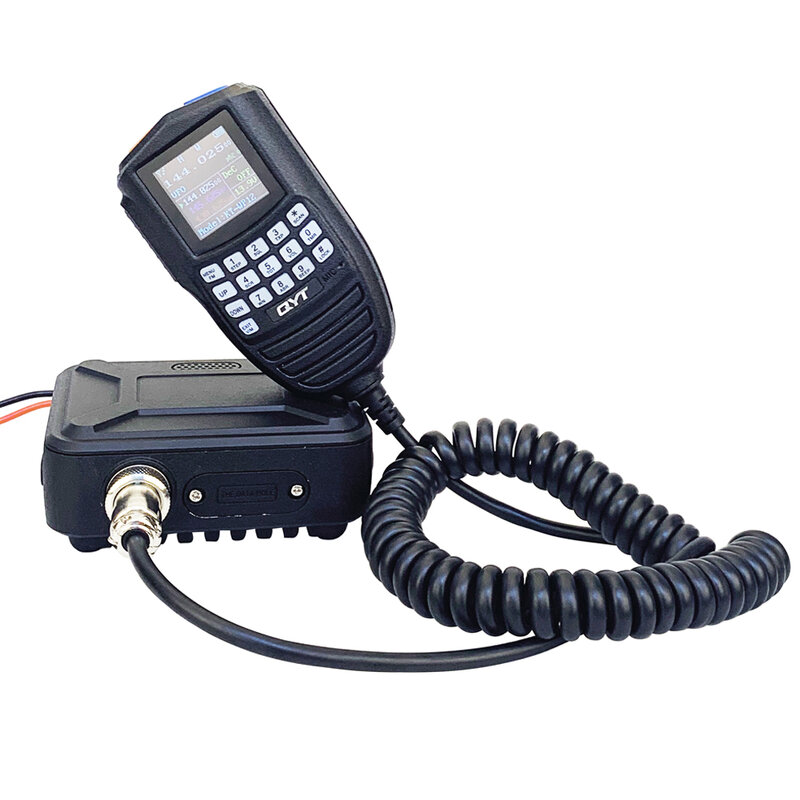 QYT телефон с микрофоном, дисплей, 25 Вт, двухдиапазонный мобильный приемопередатчик, компактный цветной экран, Любительское радио, фотомагнитола
