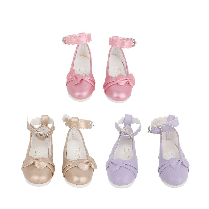 Botas de piel sintética para muñeca BJD, zapatos de tacón alto hechos a mano con lazo de princesa, accesorios para muñecas BJD 5,5 1/3, 1/6 cm, 6cm, 7cm, 8cm