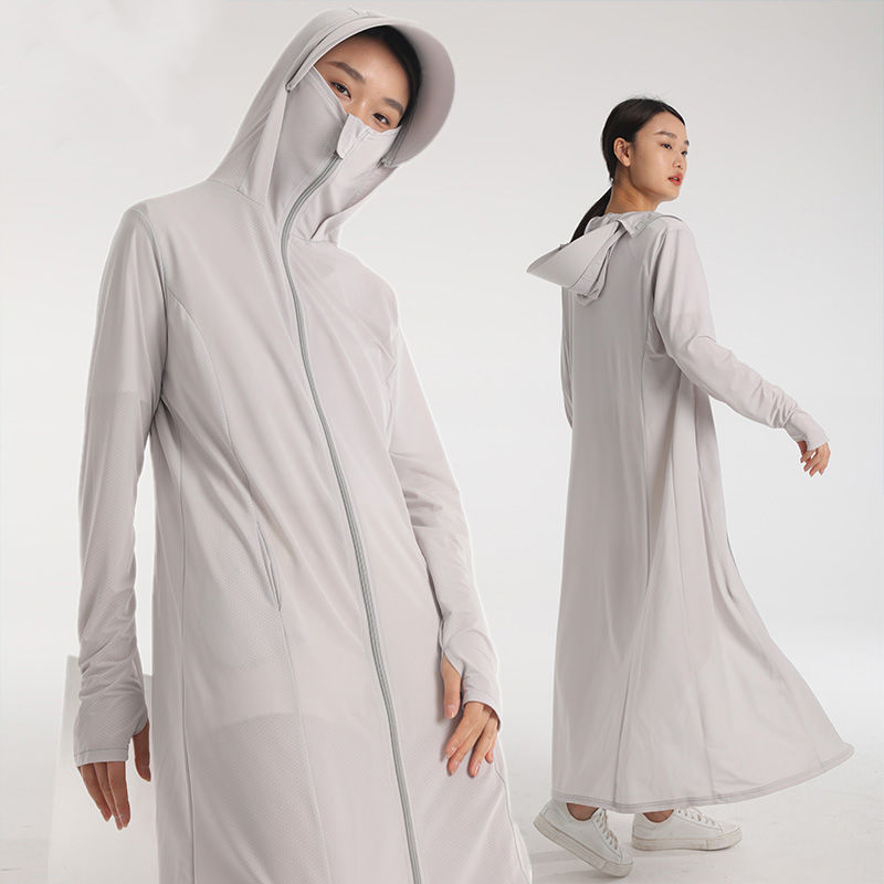 Ice InjSunscreen-Veste à manches longues pour femme, vêtements de protection solaire respirants, section longue et mince, été, nouveau