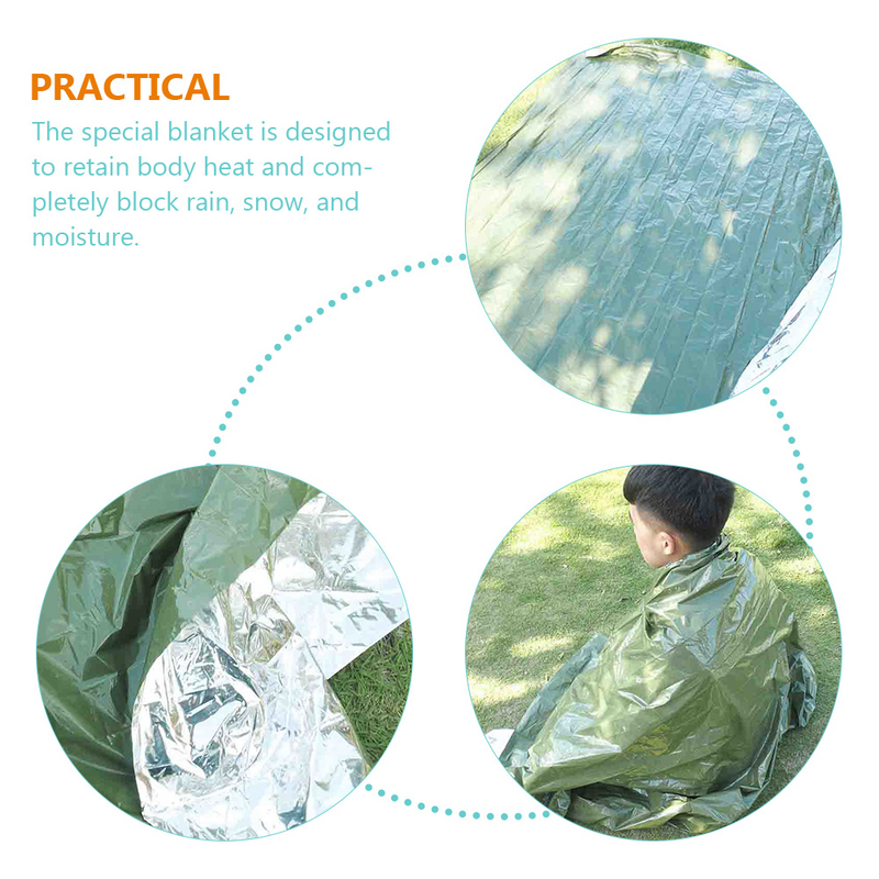 3 Pcs First Aid Thermal Blanket Warm Sun Protection Outdoor Camping Reflective Film Portable Survival Supply Rescuing Emergency