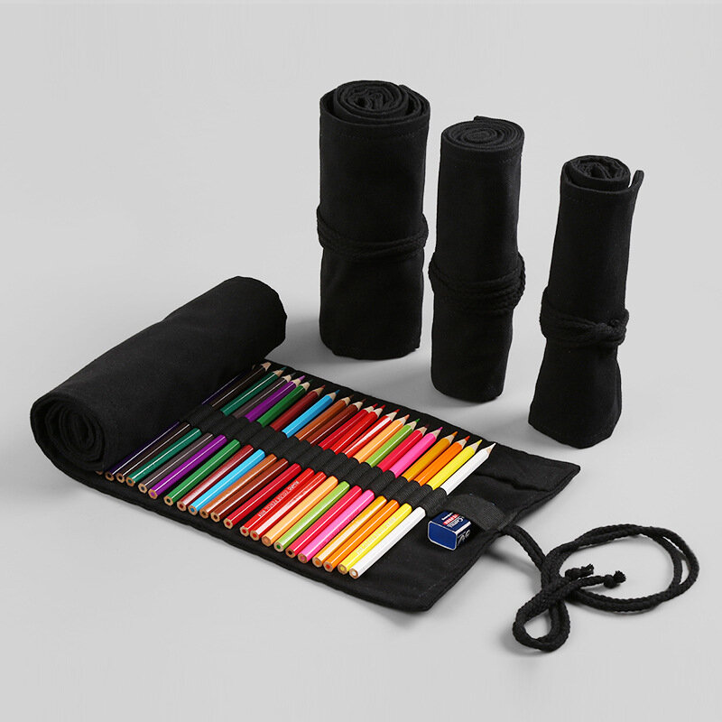 Mallette de rangement noire pour stylos au crochet, sac à crayons, support de rangement pour pinceaux, artisanat de couture, accessoires ogo, sans stylo