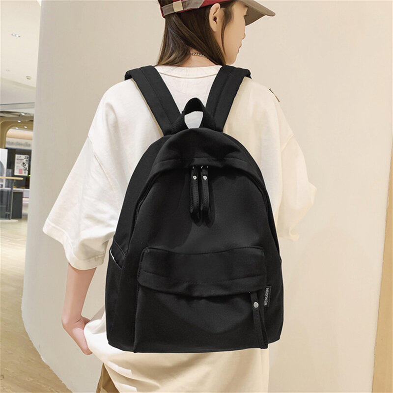 Women Bags Solid Color High Quality Nylon Large Capacity Ladies Backpack Fashion Student Bag New Women's Travel Bags Bolso Mujer