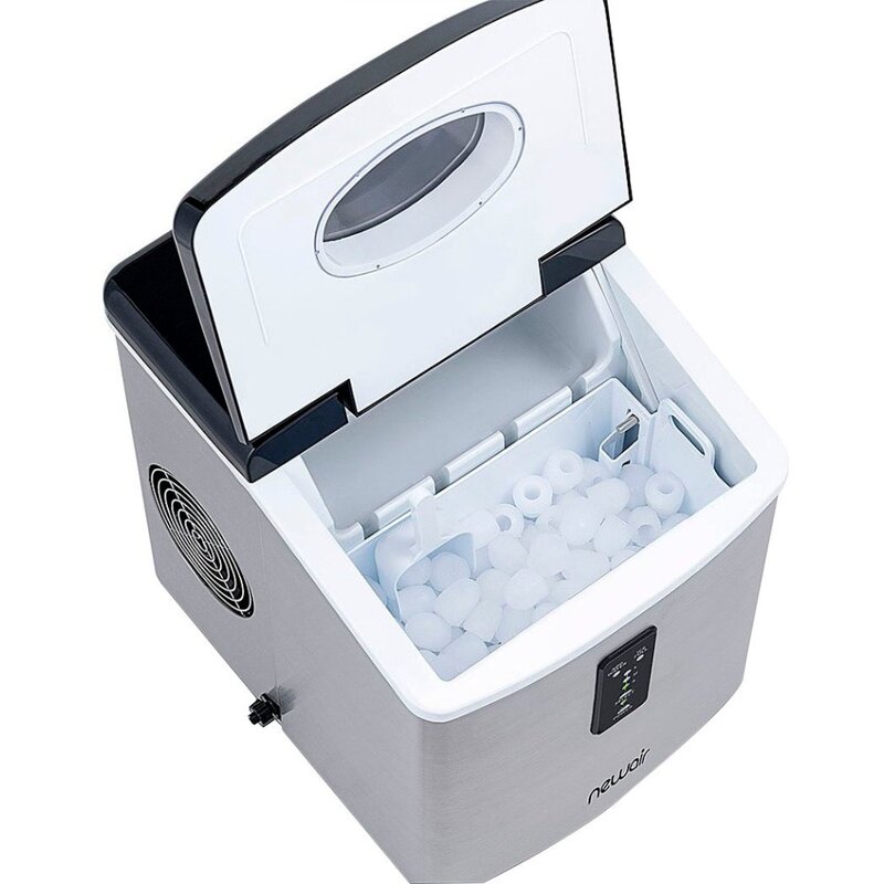 Ice Machine, Factory Refurbished 12" 28-lb Portable Ice Maker - 3 Ice Sizes - Stainless Steel