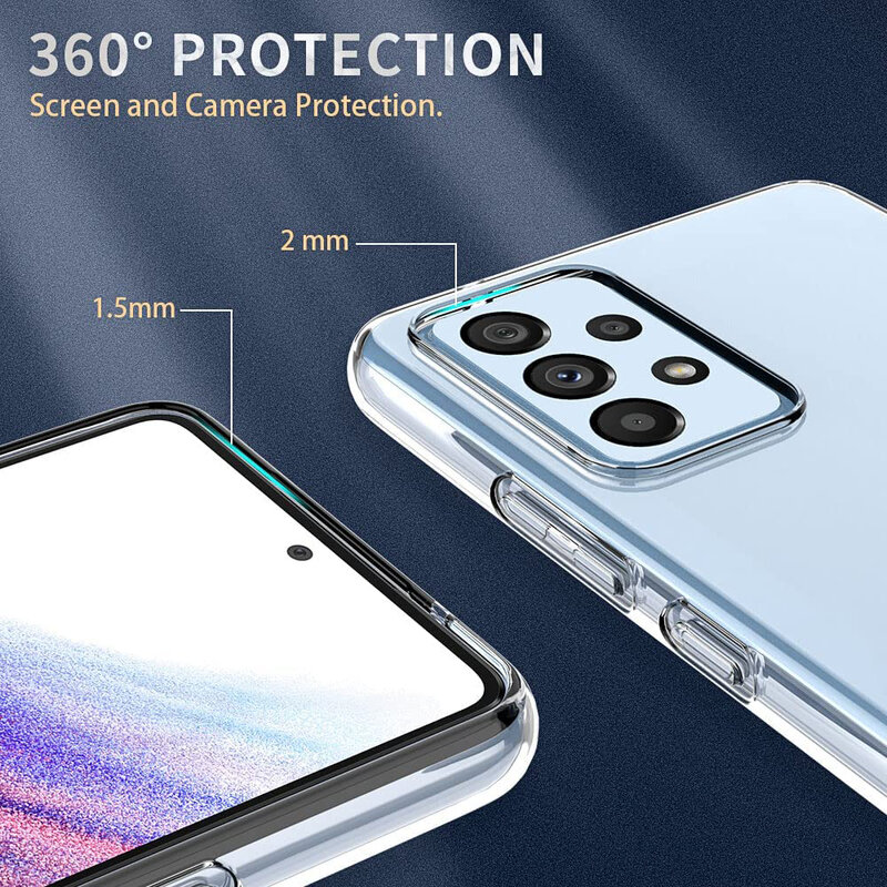 Capa de telefone de silicone transparente para Samsung Galaxy, capa macia ultra fina, tampa TPU transparente, à prova de choque, A73, A53, A33, A23, A13