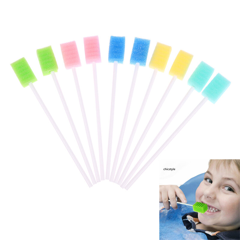 10Pcs Tooth Cleaning Mouth Dental Disposable Teeth Clean Oral Care Sponge Swab Little Sponge Brush