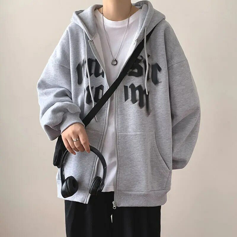 Harajuku pullover hoodie heren hiphop sweatshirt met capuchon streetwear winter herfst zwarte capuchon met rits