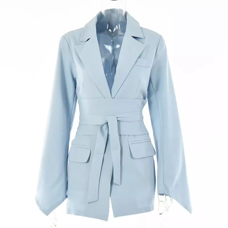 Elegante Blezer donna autunno abbigliamento Streetwear 2023 moda Versatile Casual risvolto solido manica lunga giacca cappotti per donna