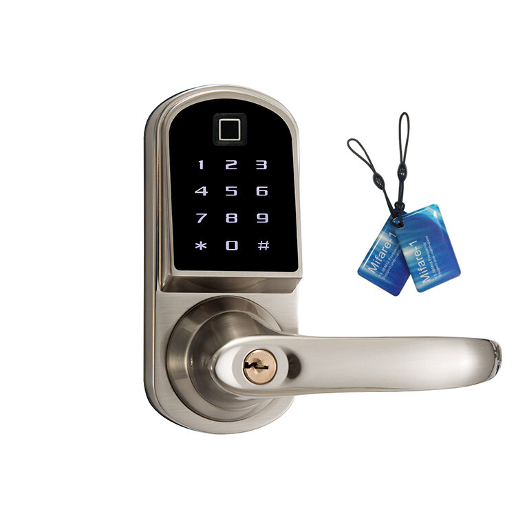 Kunci pintu Keypad sidik jari, kunci pintu tanpa kunci keamanan pintar untuk apartemen