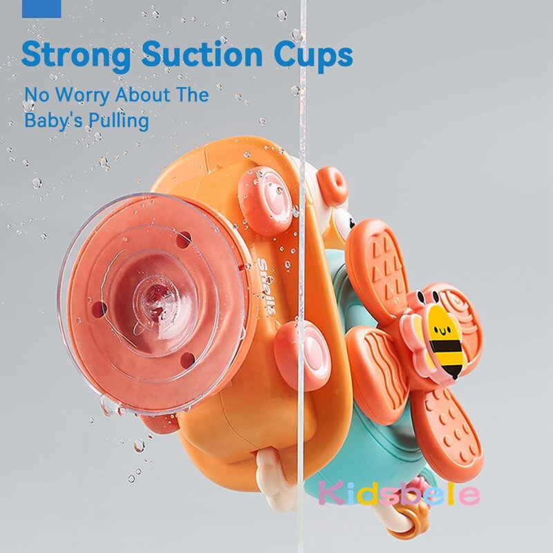 몬테소리 영감 아기 장난감, 목욕 감각 장난감, 높은 의자 흡입 컵 피젯 스피너, 미세 풍차, 달팽이 신생아 선물