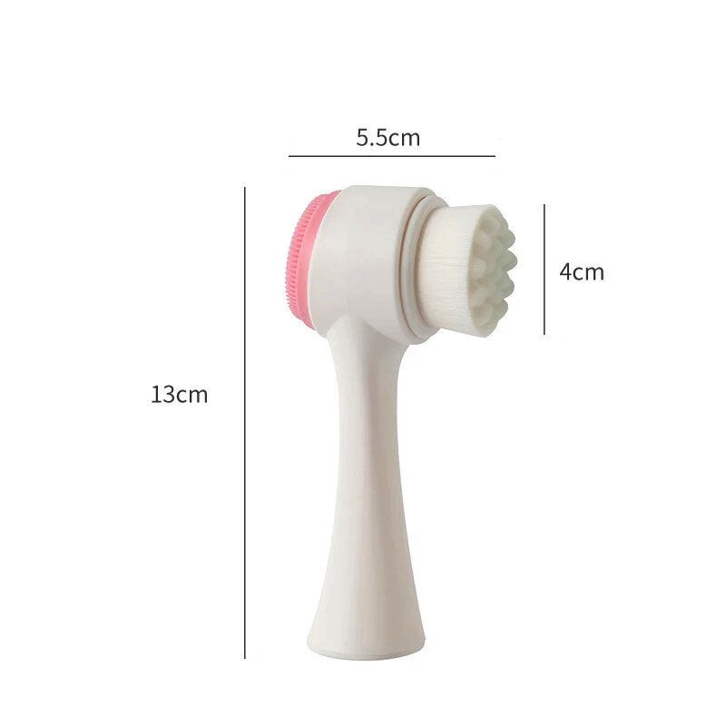 New Double-sided Silicone Skin Care Tool Facial Cleanser Brush Face Cleaning Vibration Facial Massage Washing Product Wholesale