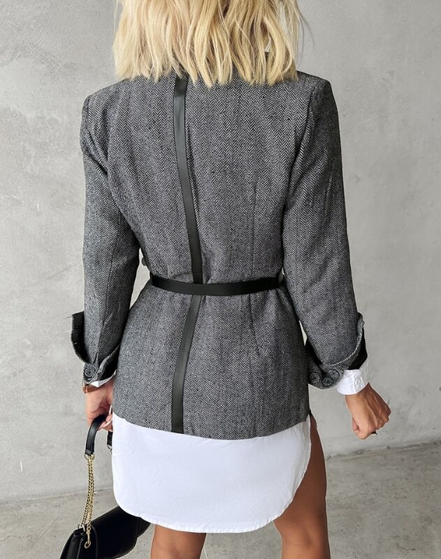 Lässig einteiliger Anzug neue heiß verkaufte Mode Riemen Split Kragen Knopf Anzug Mantel Sommer Stock Frauen