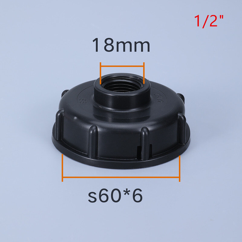 IBC خزان المياه تركيبات S60X6 الموضوع إلى 1/2 "3/4" 1 "IBC خزان صمام استبدال Ada طن دلو صمام محول غطاء موصل