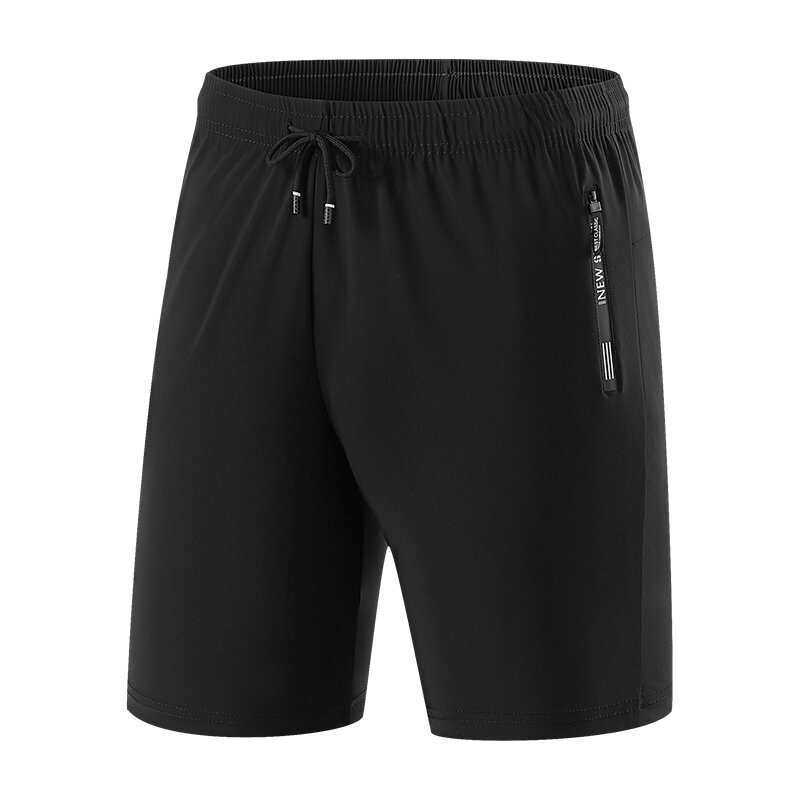 Pantalones cortos de seda de hielo para hombre, Shorts finos de verano, talla suelta, secado rápido, disponible en negro y gris, 8XL