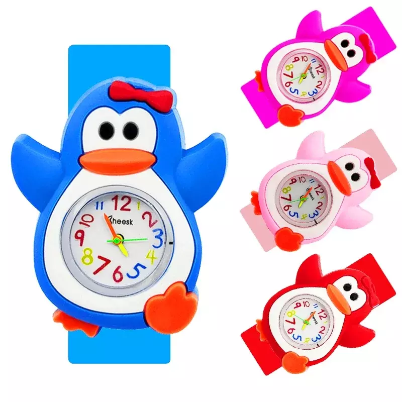 Menino menina crianças relógio de bebê brinquedos 3d sapo/baleia/tartaruga/pato padrão crianças relógios relógio relogio infantil montre para enfants