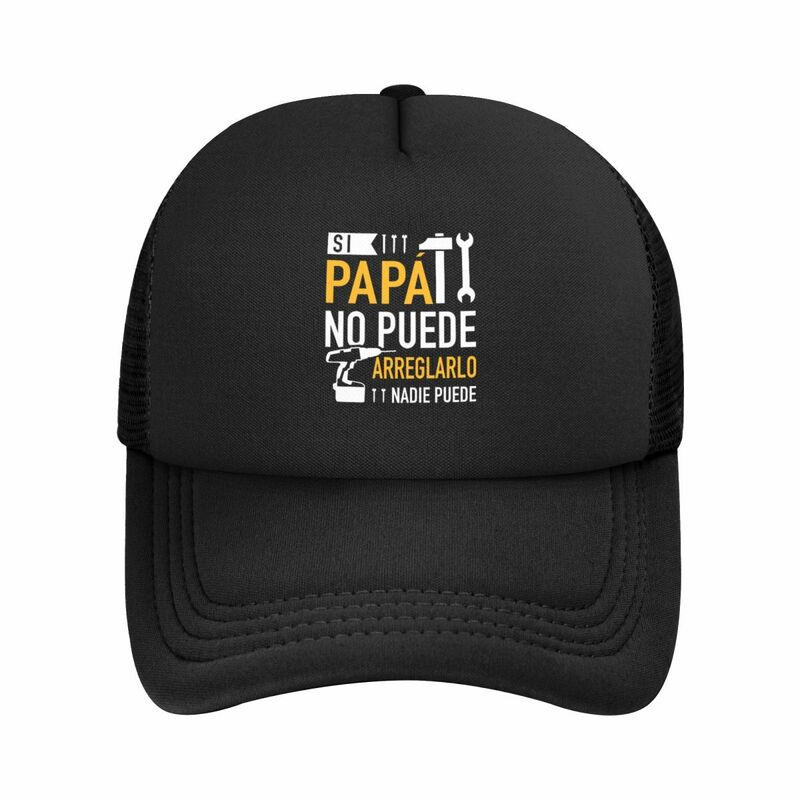 If Dad Can't Fix It We're Screwed Retro Spanish Father Papa Gift Men Baseball Caps Mesh Hats Washable Sport Men Women Caps