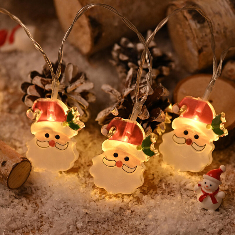 Декоративная гирлянда на рождественскую елку, 10 светодиодов, на батарейках, рождественские декоративные огни для внутреннего и наружного декора, 1,5 м