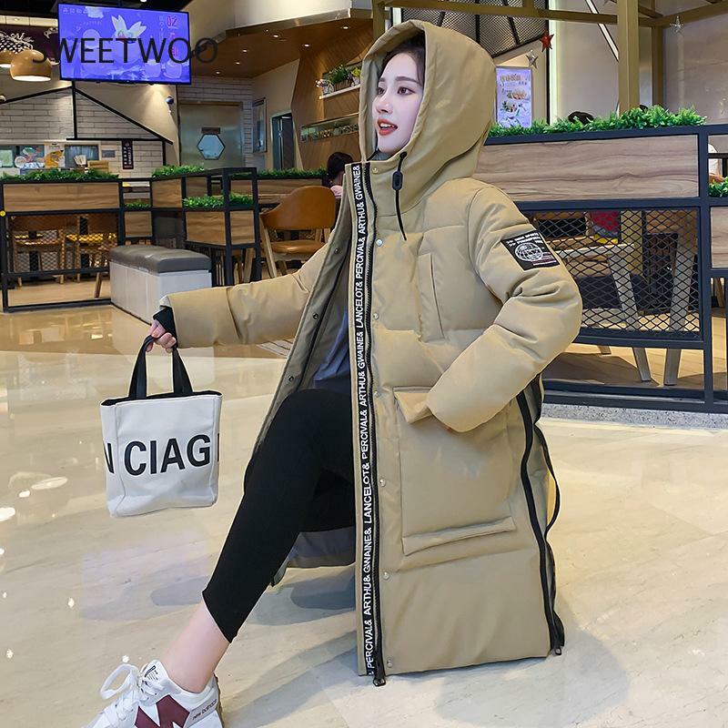 Doudoune mi-longue avec grand col en fourrure pour femme, veste chaude, optique, document frappé, nouvelle version coréenne, 2021