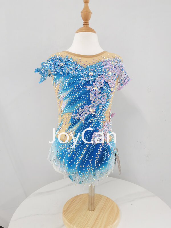 JoyCan-ثياب جمباز سبانديكس أنيقة للنساء والفتيات ، أزرق ، ملابس رقص للمنافسة