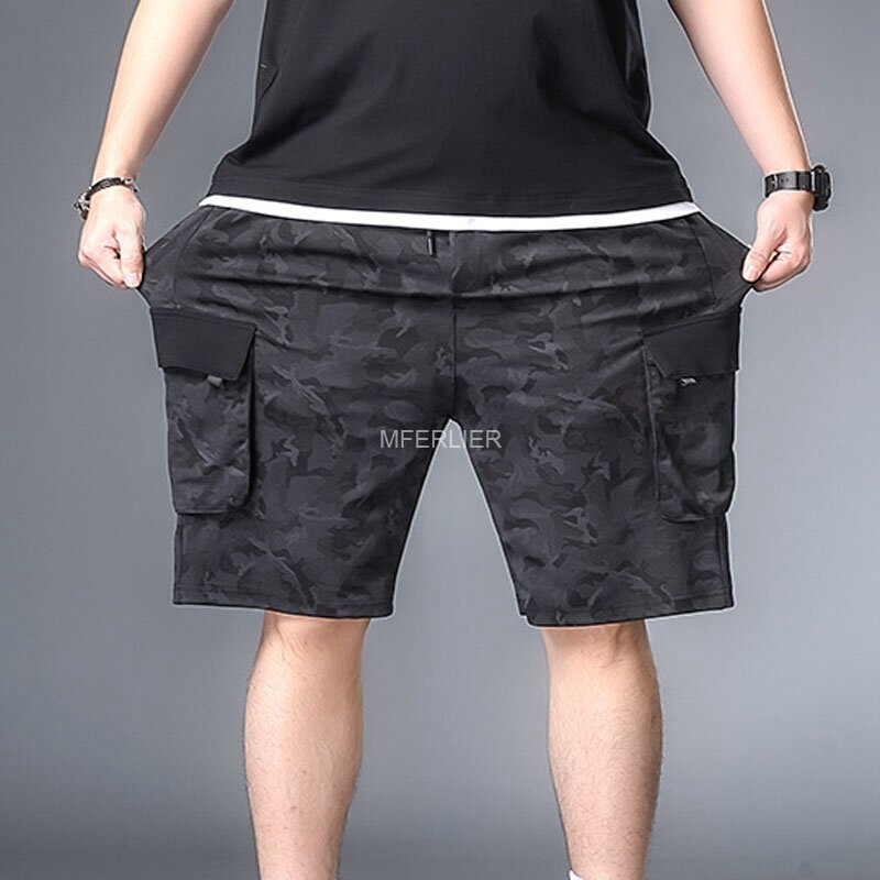 夏のショートパンツ男性プラスサイズ 5XL 6XL 7XL 重量 140 キロ薄型スタイル弾性ウエスト