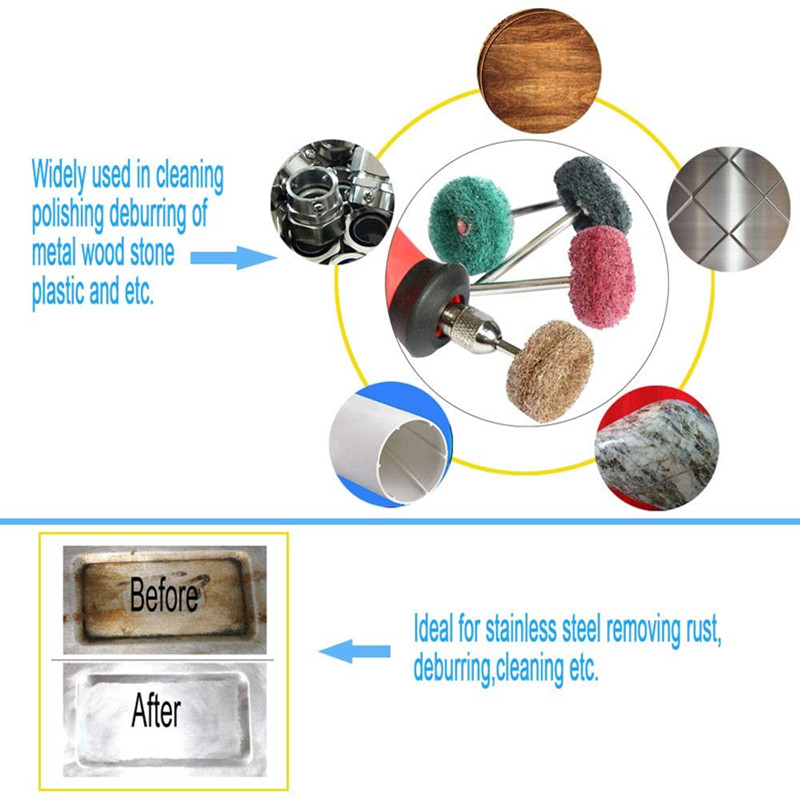 Minitaladro abrasivo de nailon, accesorios para herramientas rotativas Dremel, 2,35mm, 3mm, vástago, rueda de pulido, removedor de óxido, 1 paquete