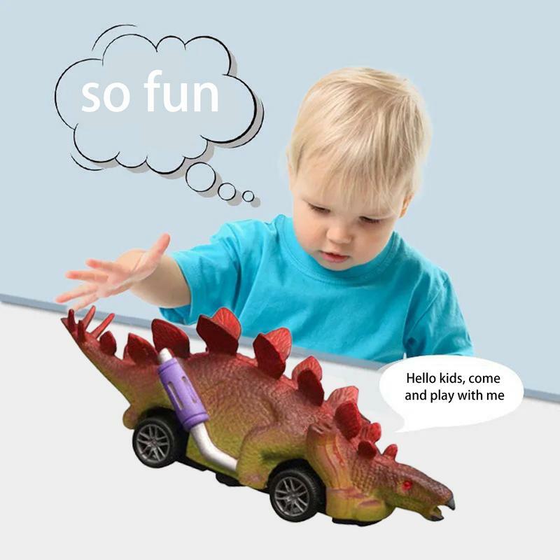 Druk Op Speelgoedauto Dinosaurus Gemakkelijk Op Speelgoedauto Dinosaurus Dino Autospeelgoedset Voor Kinderen Terugtrekvoertuigen Voor Dinosaurusspellen Kerst