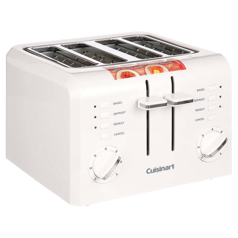 Cuisinart-toasters 4スライスコンパクトプラスチックトースター、オーブン、新品