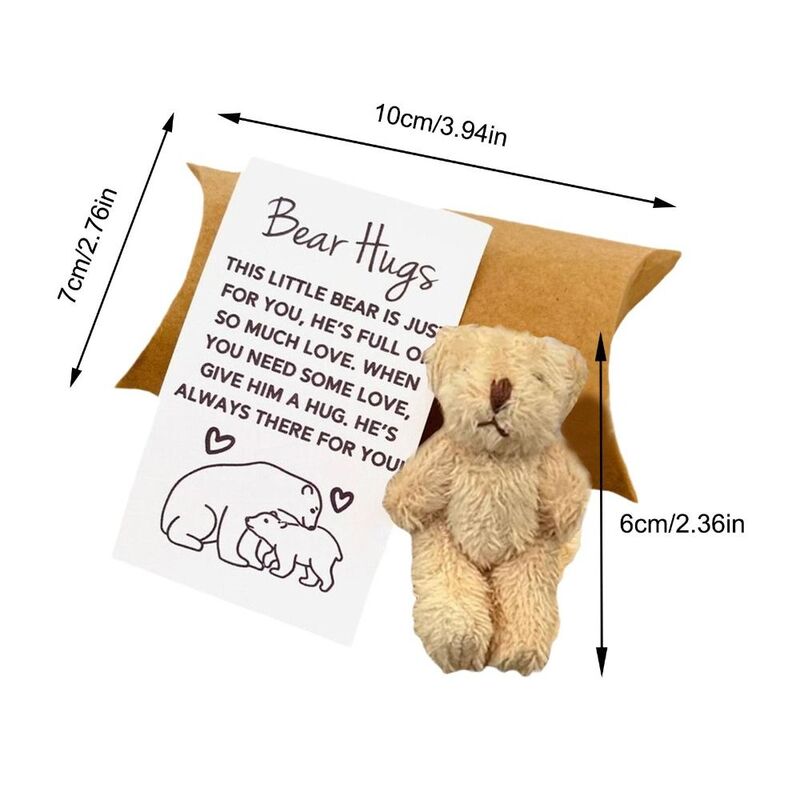 Handmade Pequeno Bolso Urso, Movable Plush, Bolso Abraço Figuras, Matchbox Brinquedo, Caixa De Presentes