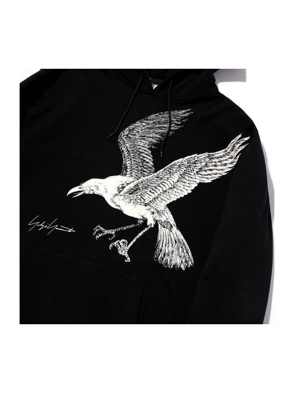 Crow print Yohji Yamamoto felpa con cappuccio y2k vestiti felpa con cappuccio 2023 nuovo in felpe con cappuccio Owens abbigliamento Unisex pullover