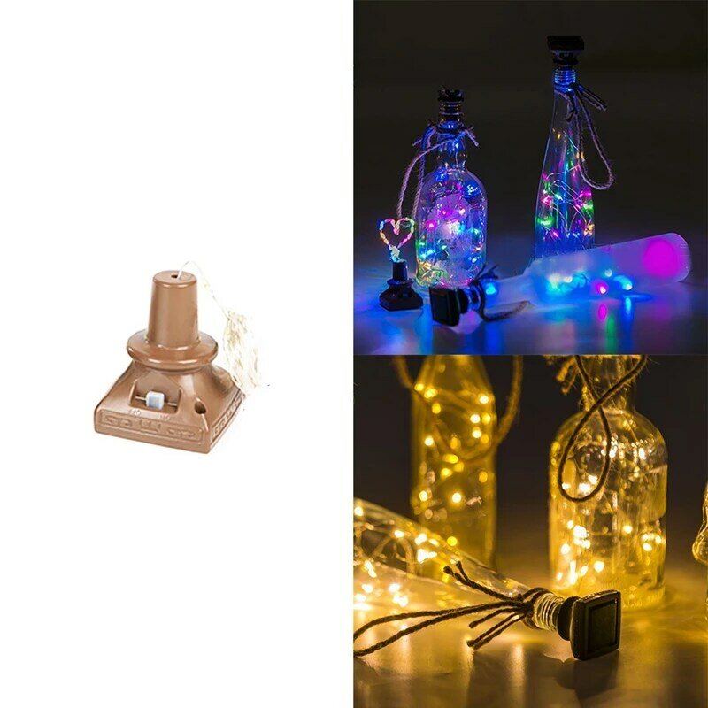 Solar Powered Wine Bottle Lights 20 LED Copper Cork Lights Mini Copper String Lights For Wine Bottles