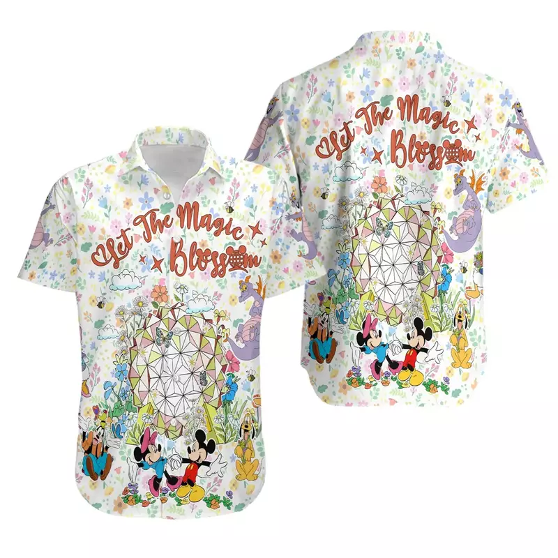 Magiczna 50. Rocznica koszula hawajska Disney magiczny zamek koszula hawajska mężczyzn kobiet koszule z krótkim rękawem koszula hawajska miki