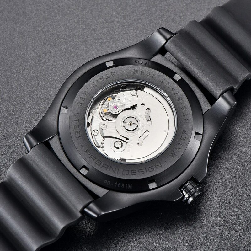 Pagani design automático mergulhador relógio para homem japão nh35 relógios mecânicos dos homens de vidro safira 100m à prova dwaterproof água mergulhador reloj hombre
